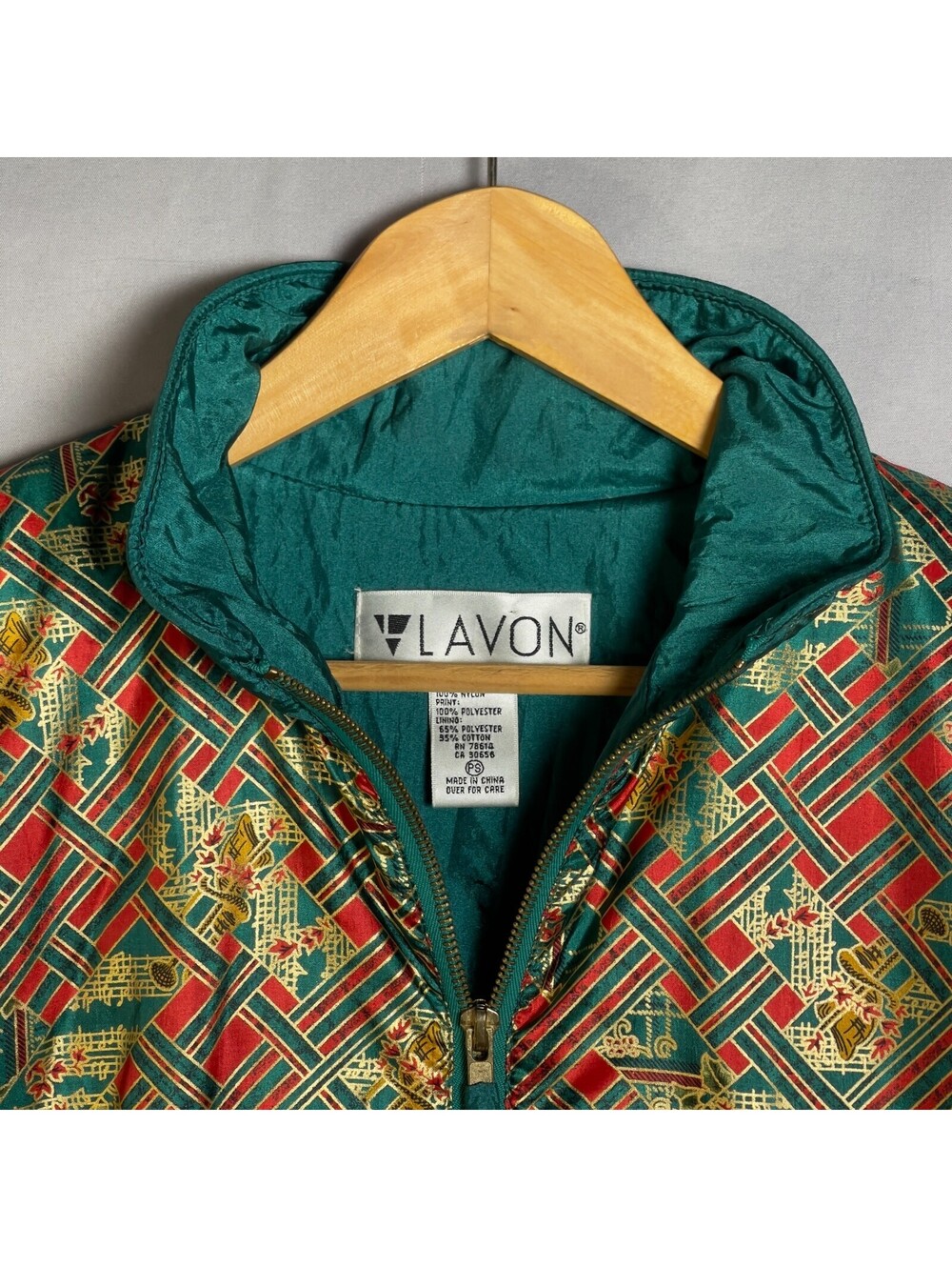 Vintage 80/90's LAVON PS Dopamine Teal Windbreaker Petite S